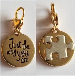 Amanda Blu Autism Puzzle Piece just the way you are clip charm